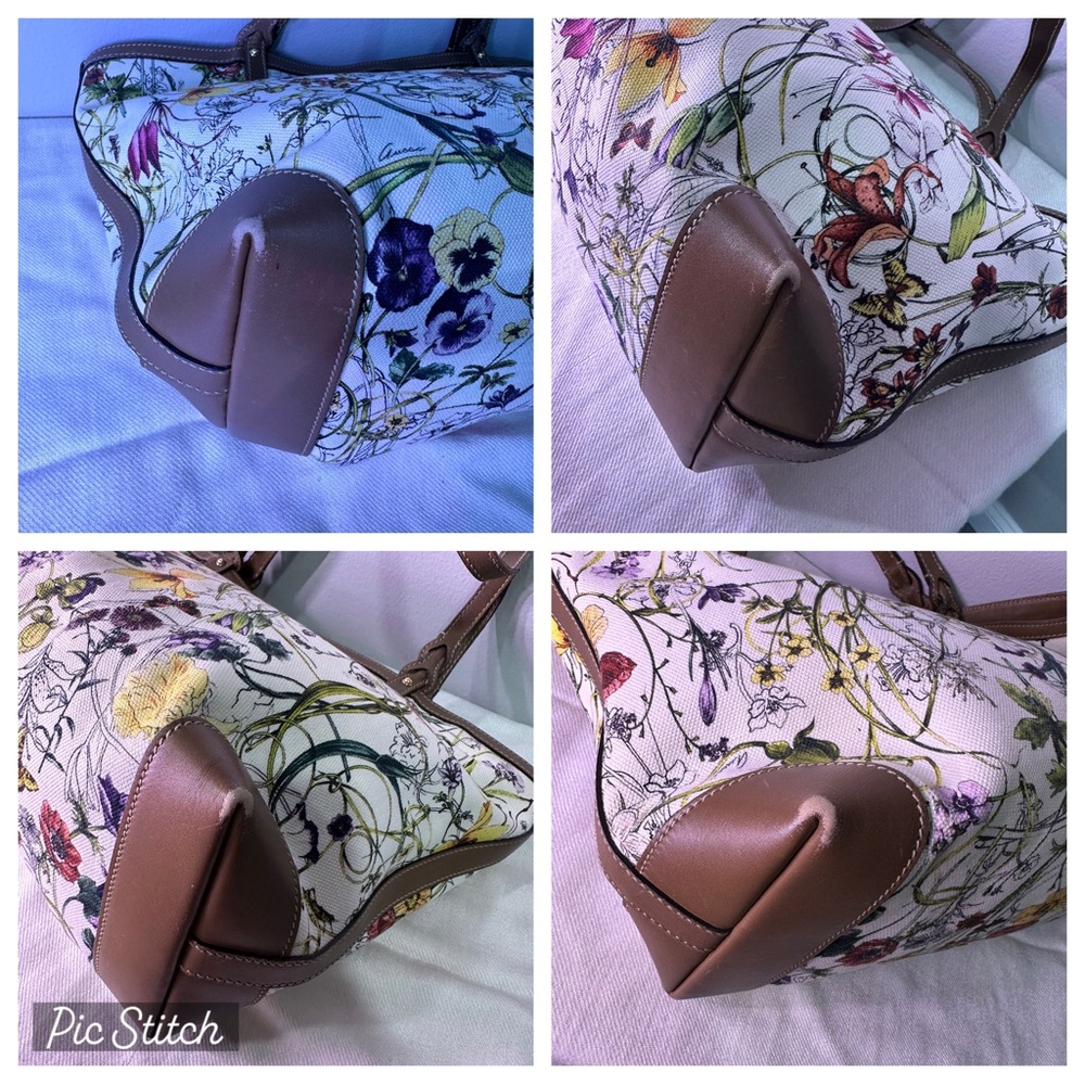 Gucci Floral Tote Bag - White and Brown - Picture 9 of 14